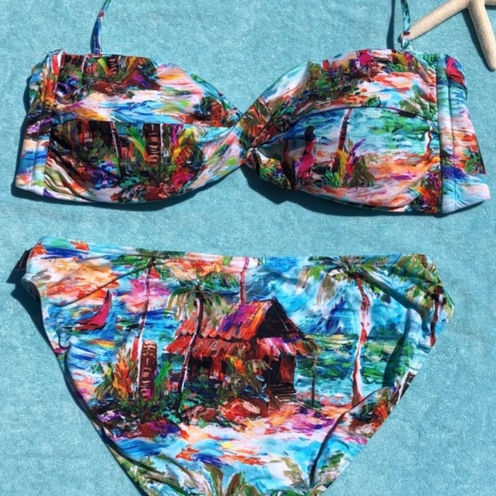Seafolly Tiki Tropical Beach Bandeau Bikini Top